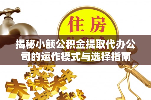 晋安揭秘小额公积金提取代办公司的运作模式与选择指南