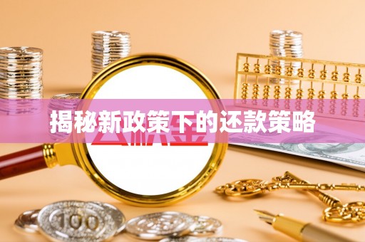 晋安揭秘新政策下的还款策略