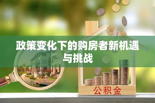 晋安政策变化下的购房者新机遇与挑战